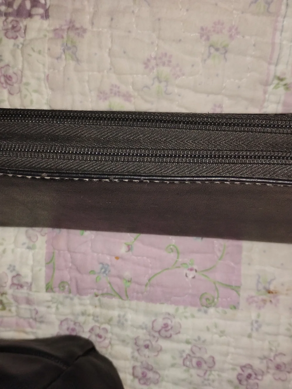 Black Leather Tote Bag with Matching Wallet - Women's Bags